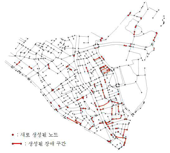 마천동의 장애인용 네트워크 데이터 생성 결과