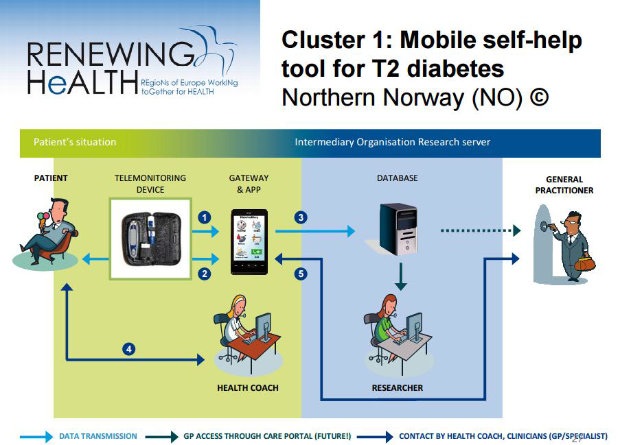 Renewing Health Project 그룹1 모바일 자가관리 당뇨환자(지역: 노르웨이 Northern Norway)