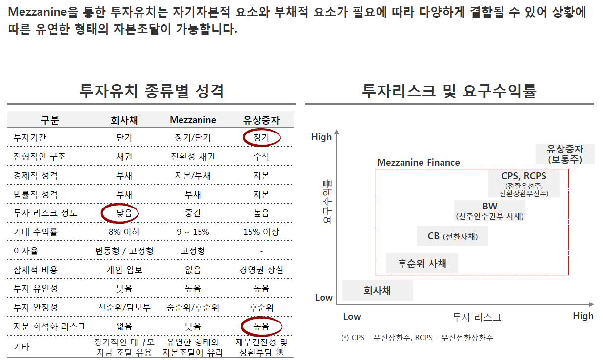 투자유치의 종류