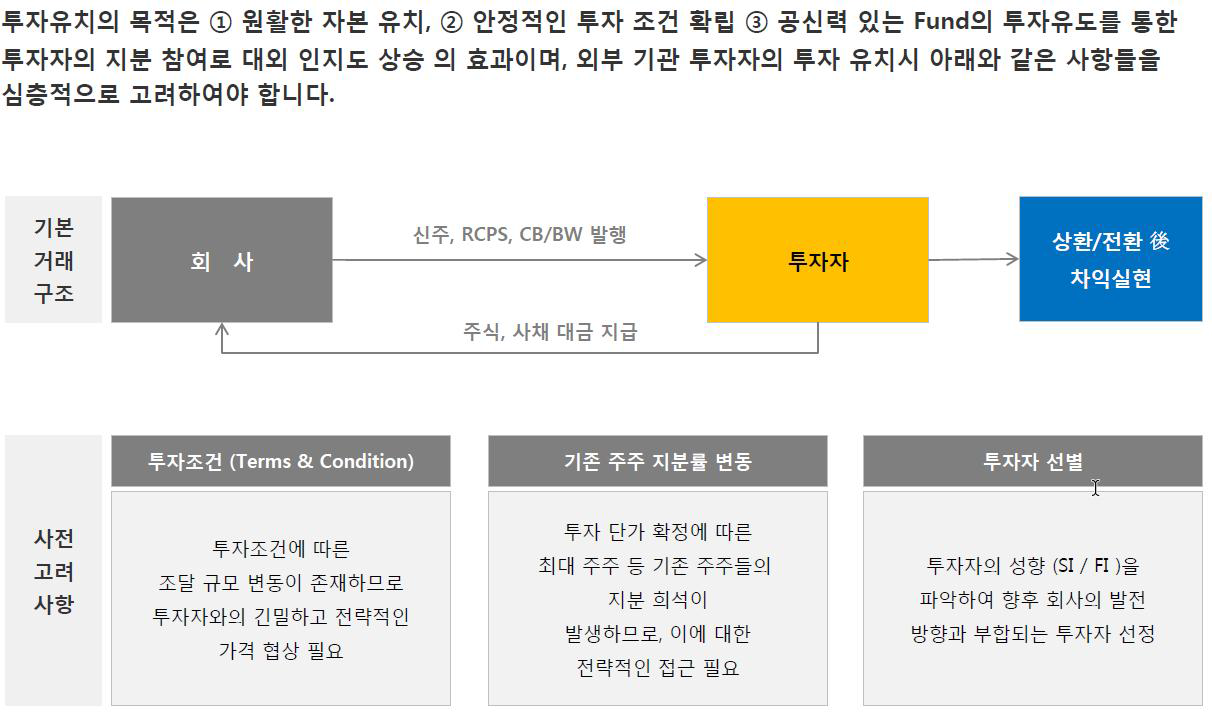 투자유치 거래구조 및 고려사항