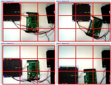 자기위치인지 알고리즘의 LED 위치인식 결과