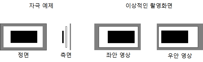 촬영 오차 자극의 촬영물의 깊이 수준 예시