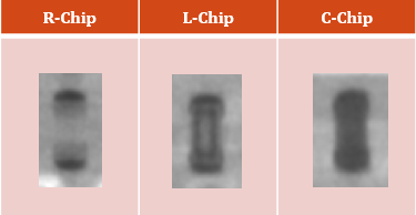 R, L, C 칩의 X-ray 영상