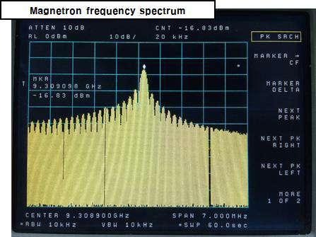 출력 주파수 측정 (Center freq : 9.309 GHz)