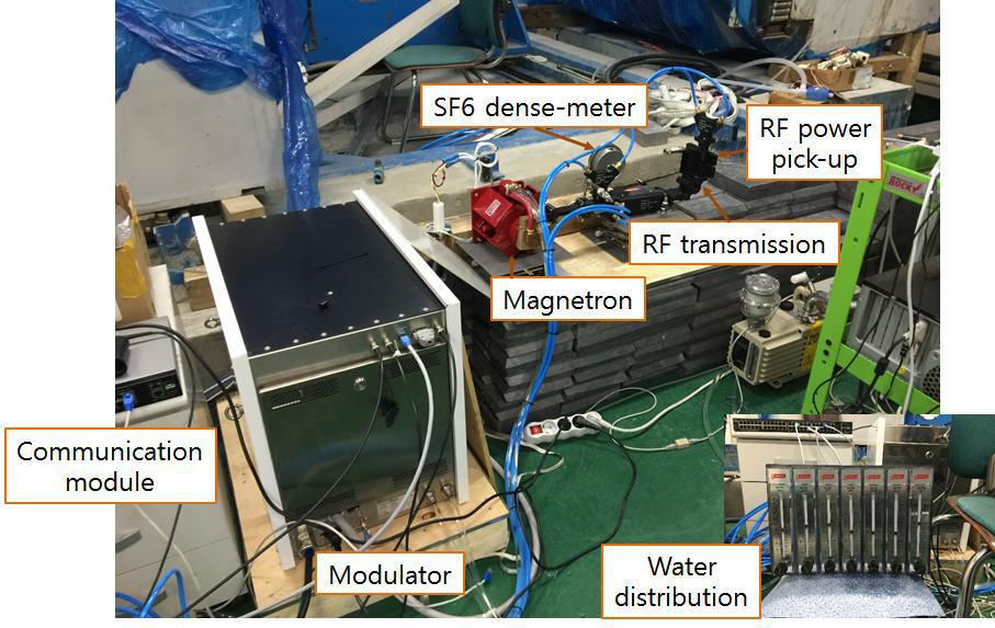 모듈레이터 실험용 테스트벤치 구성 마그넷트론, 모듈레이터 등을 이용하여 구성