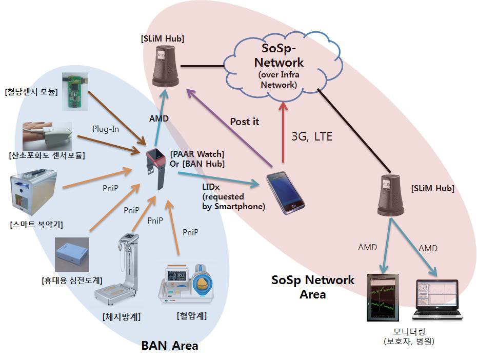 BAN(Body Area Network)과 SoSp-Network 연동