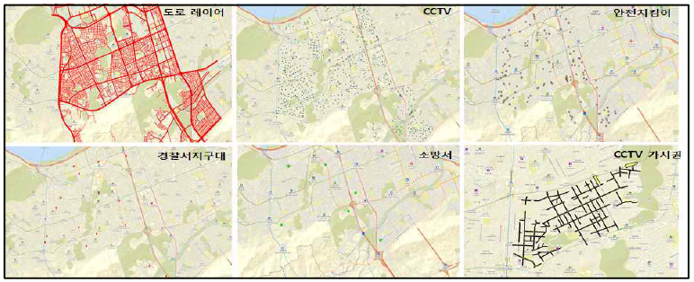 안전요소 관련 주요 GIS DB