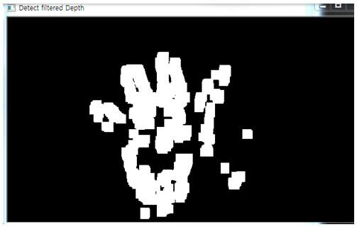 손 영역만을 구별하기 위한 깊이맵