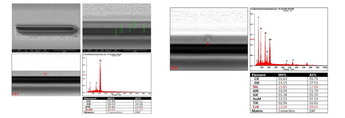 Sapphire Window Ni-Cr/Au 1.0/0.55㎛ FIB