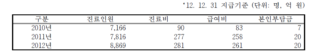 중증화상 (산정특례) 진료비