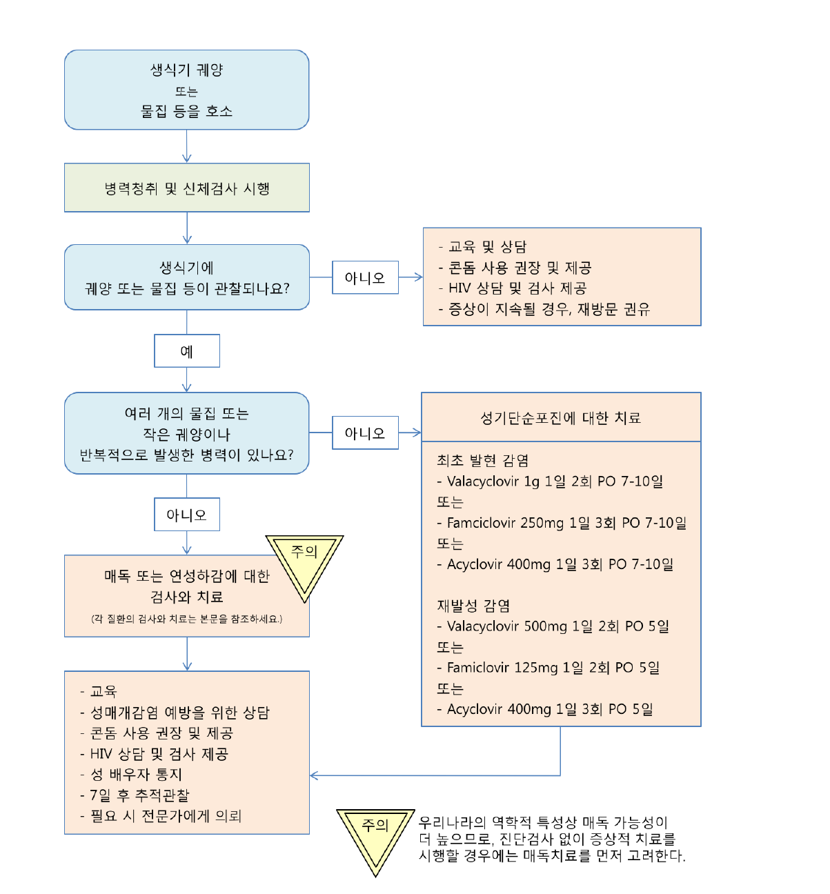 생식기궤양 진료흐름도