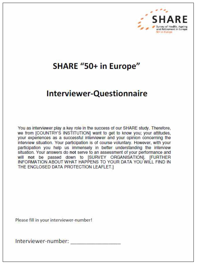 SHARE Interviewer Questionnaire