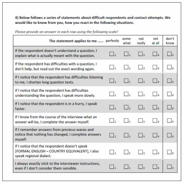 SHARE Interviewer Questionnaire