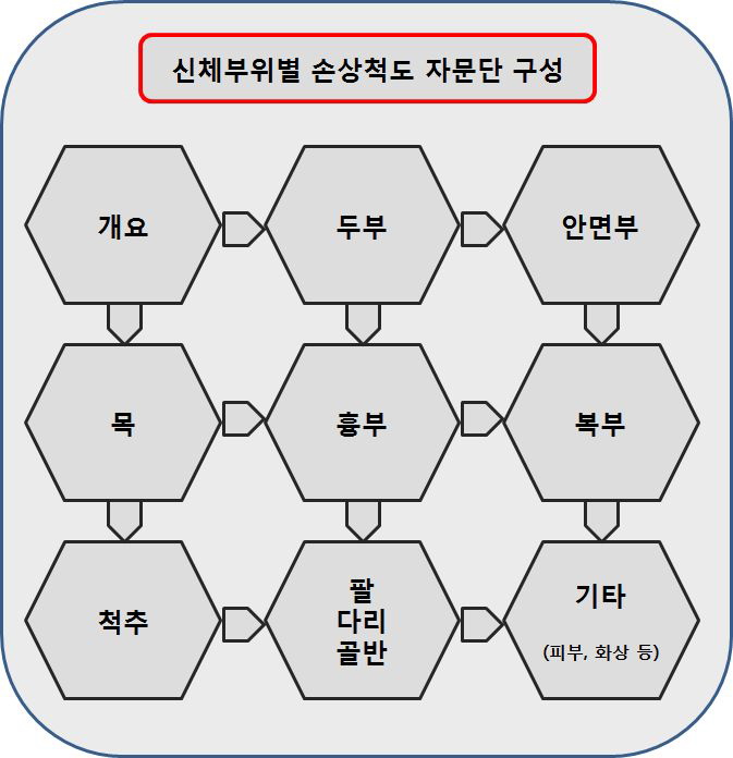 신체부위별 손상척도 자문단 구성 전략