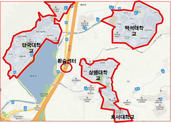 천안IC 대학가 환승시설 설치 지점