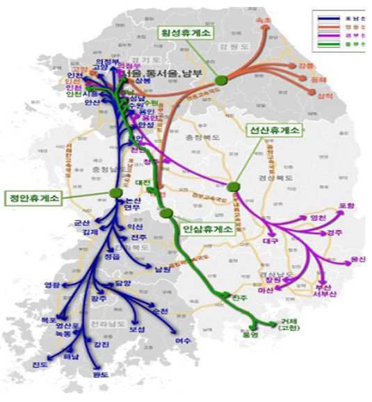 고속도로 환승휴게소와 경로