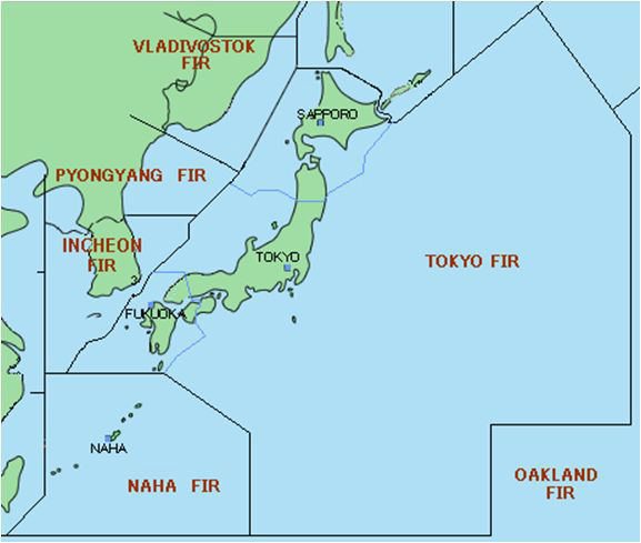일본의 비행정보구역(FIR)