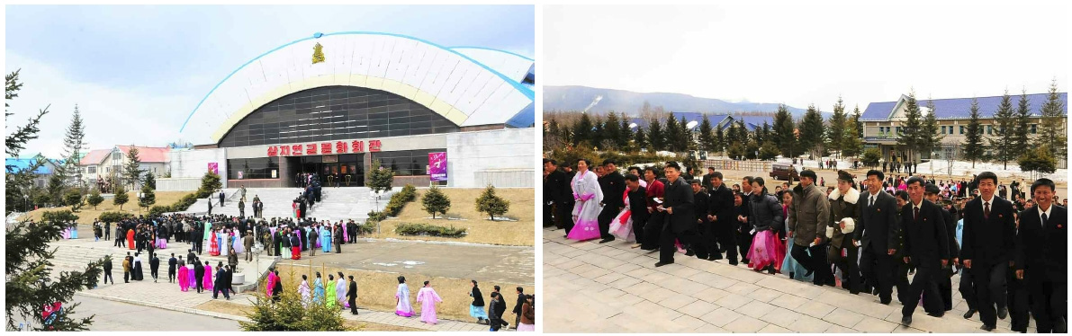 량강도 순회공연 ‘삼지연군’ 삼지연군문화회관 앞