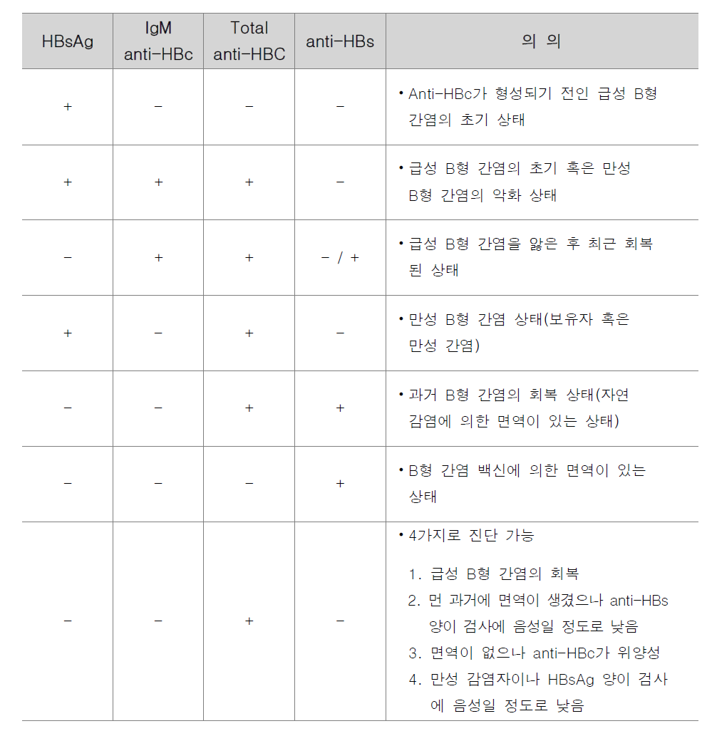 B형 간염의 혈청학적 진단