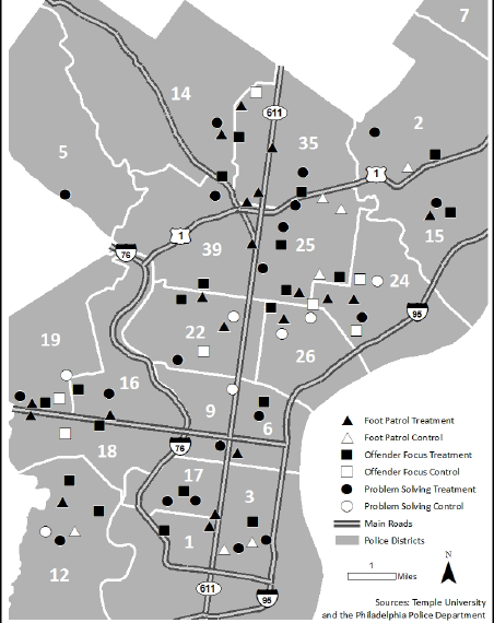 필라델피아 실험지역별 스마트경찰활동 전략