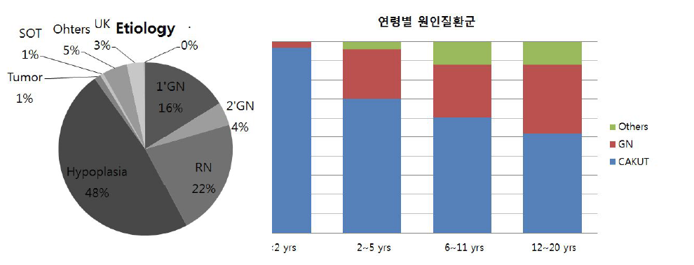 소아 만성신장병 등록 환자의 원인질환