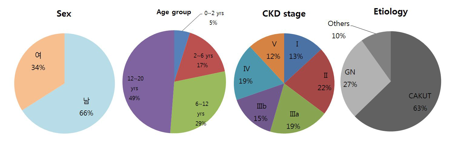 추적관찰 소아 만성신장병 등록 환자의 기초자료