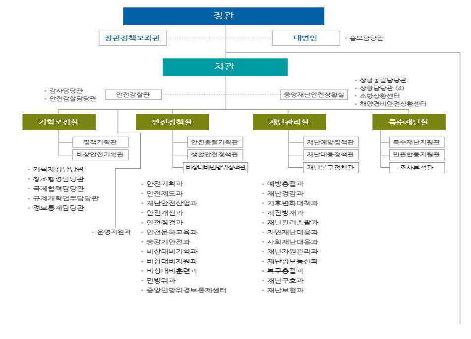 국민안전처 조직도표