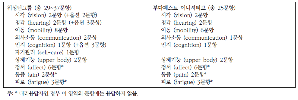 워싱턴그룹 장애상태 측정도구 확장형