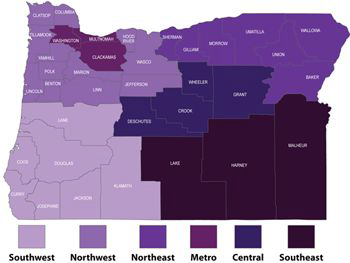 오레곤주 지역 분류