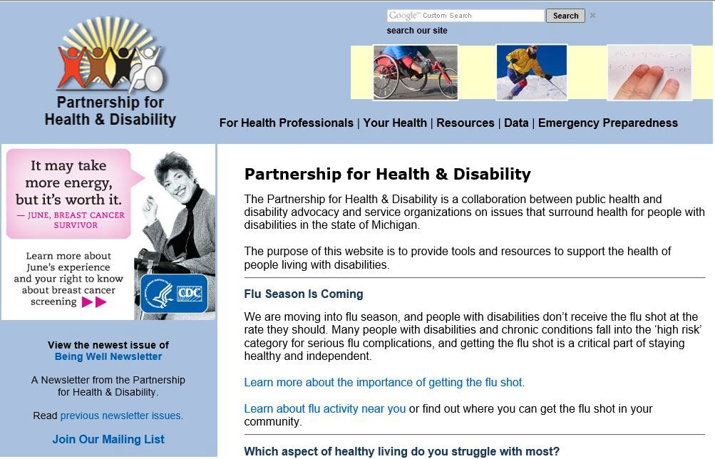미국 미시간 주의 Partnership for Health and Disability