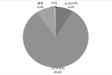 ‘소시지/소세지’의 사용 비율