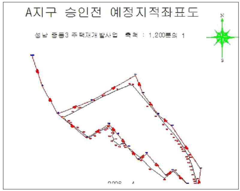 예정지적좌표도 예시