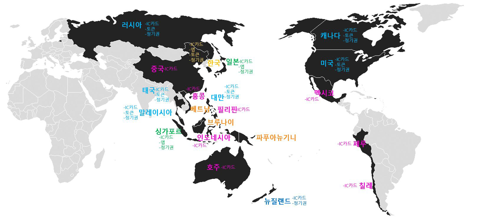 APEC 국가 교통카드 보유 현황