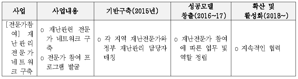 전문가 네트워크 구축사업 추진전략