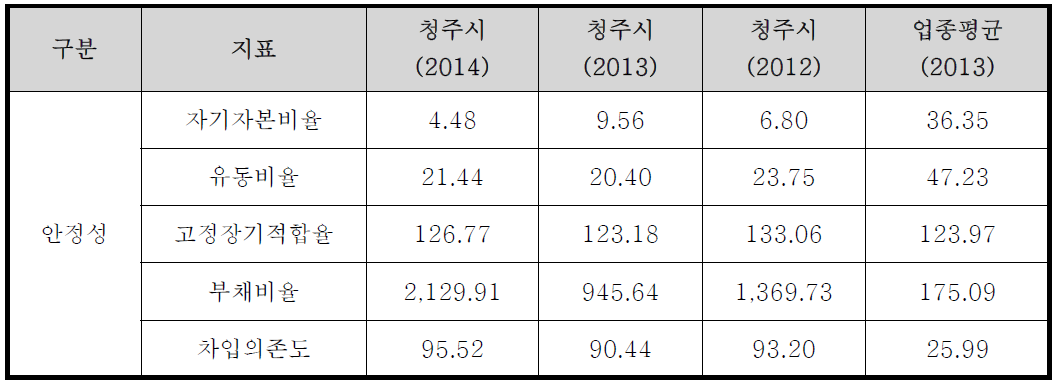 안정성 지표 분석