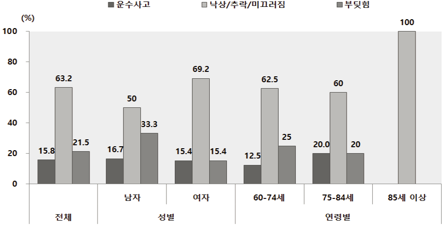 노인인식조사 : 노인 손상발생 기전