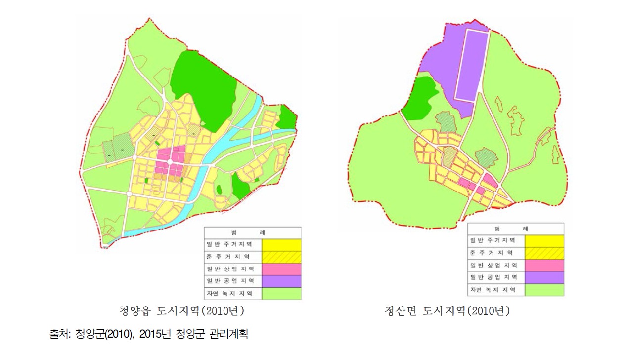 도시지역 내 용도지역현황도