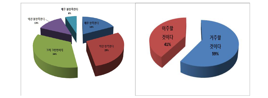 정주만족도 및 향후 정주의사