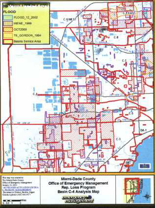 Miami-Dade 카운티의 역사적 홍수범람지역