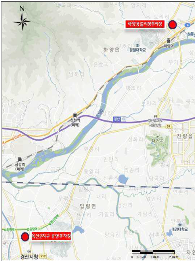 교통카드 사용 공공주차장 지점(단기계획)