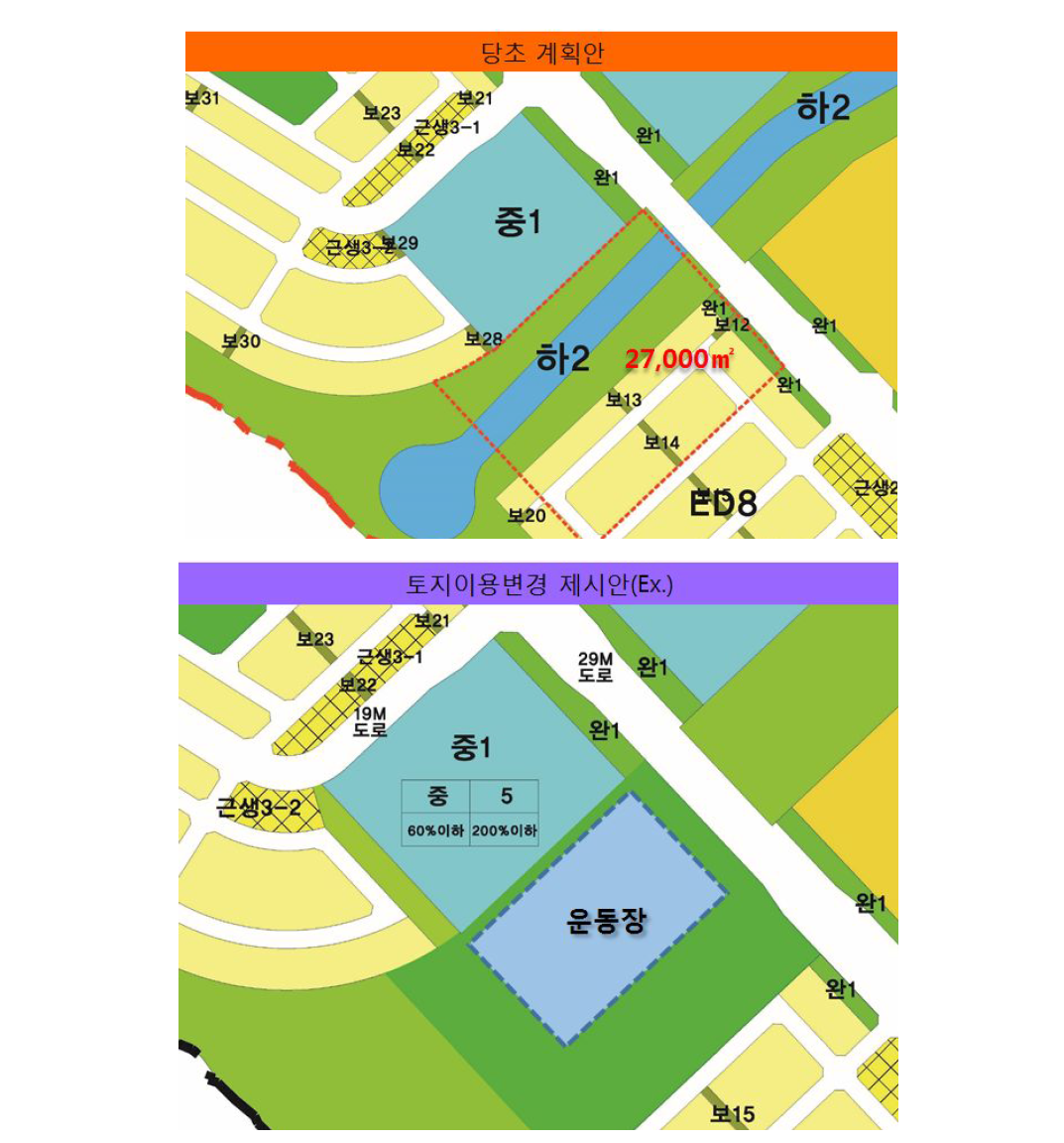 송산그린시티 토지이용계획 변경(안)