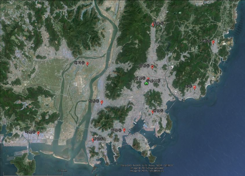 부산광역시 주요 대기오염 상시측정망