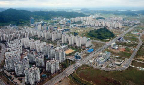 전남도청이 이전한 남악 신도시 전경