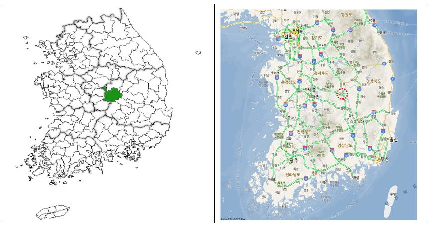 경상북도 상주시의 지정학적 위치