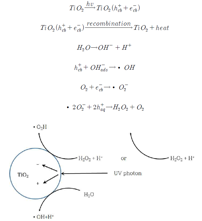 UV 광에 의해 반도체의 산화 환원반응