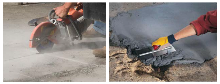 기설구조물을 고려한 CNT/시멘트 복합재료 설치방법 예시