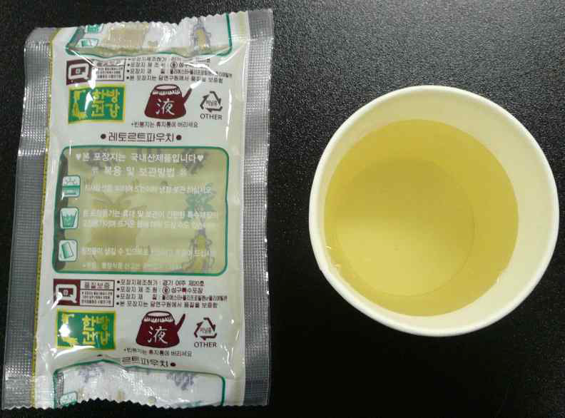 Appearance of beverage prepared from garlic chives.