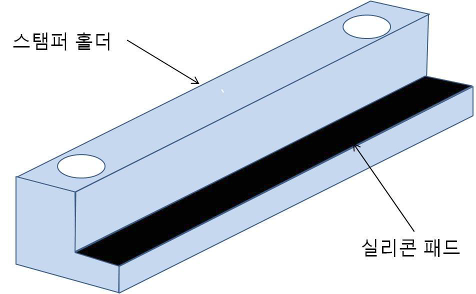 스탬퍼 홀더에 실리콘 패드를 이용한 구조 개선