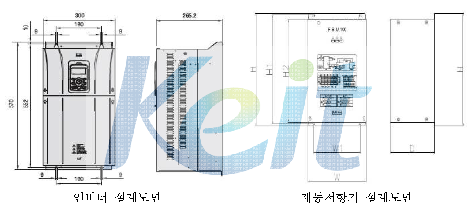 인버터 및 제동저항기 외형 설계도면