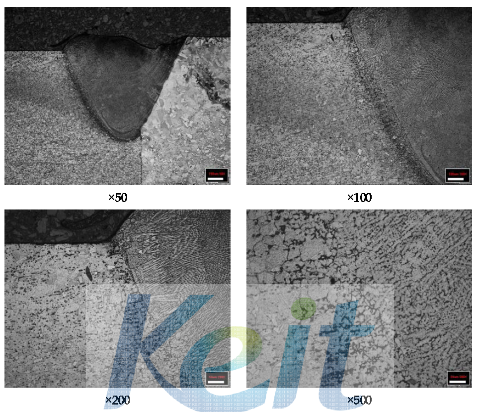 조건 #2에서의 용접부 미세조직